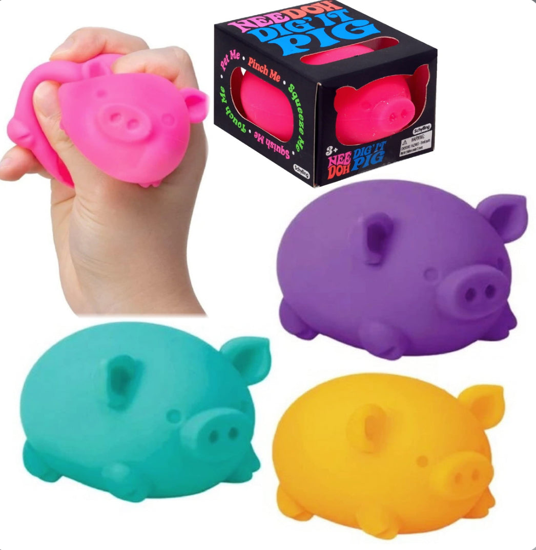 Schylling Nee Doh Dig It Pig (Colors May Vary)