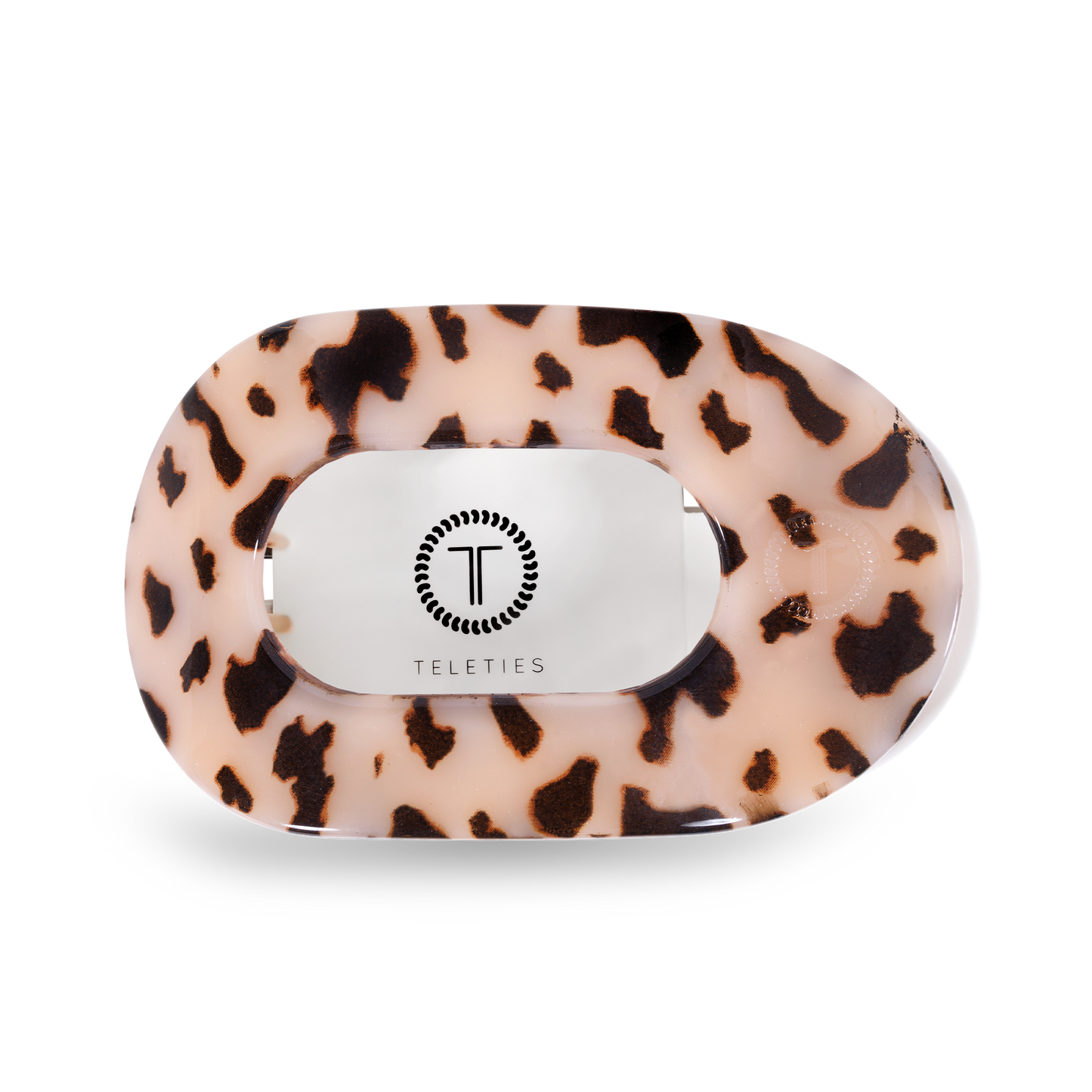 Teleties Large Round Flat Hair Clip-Blonde Tortoise