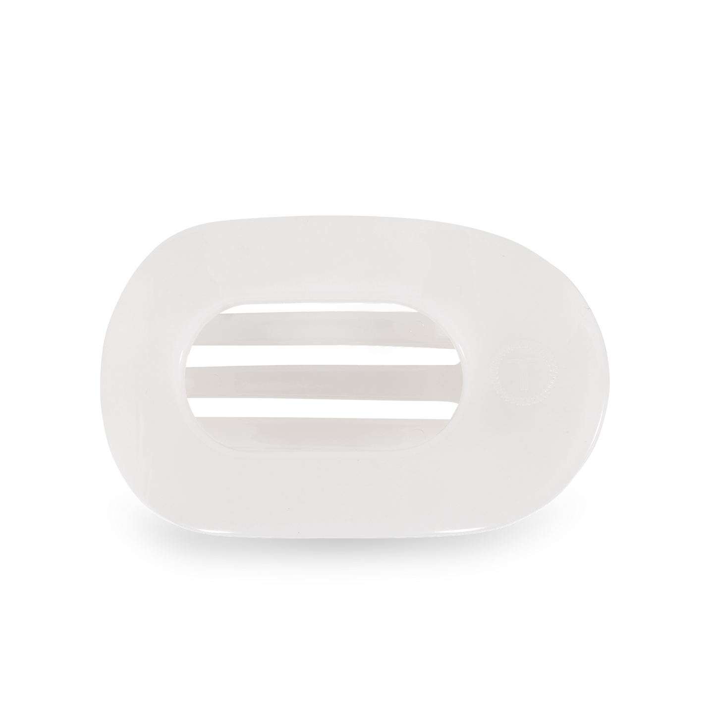 Teleties Small Round Flat Hair Clip-Coconut White
