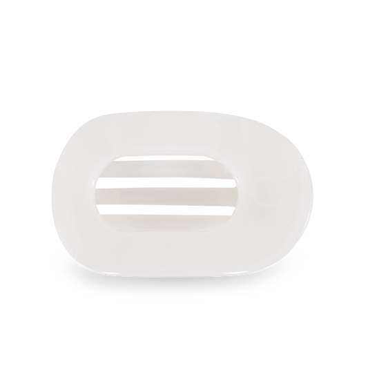 Teleties Small Round Flat Hair Clip-Coconut White