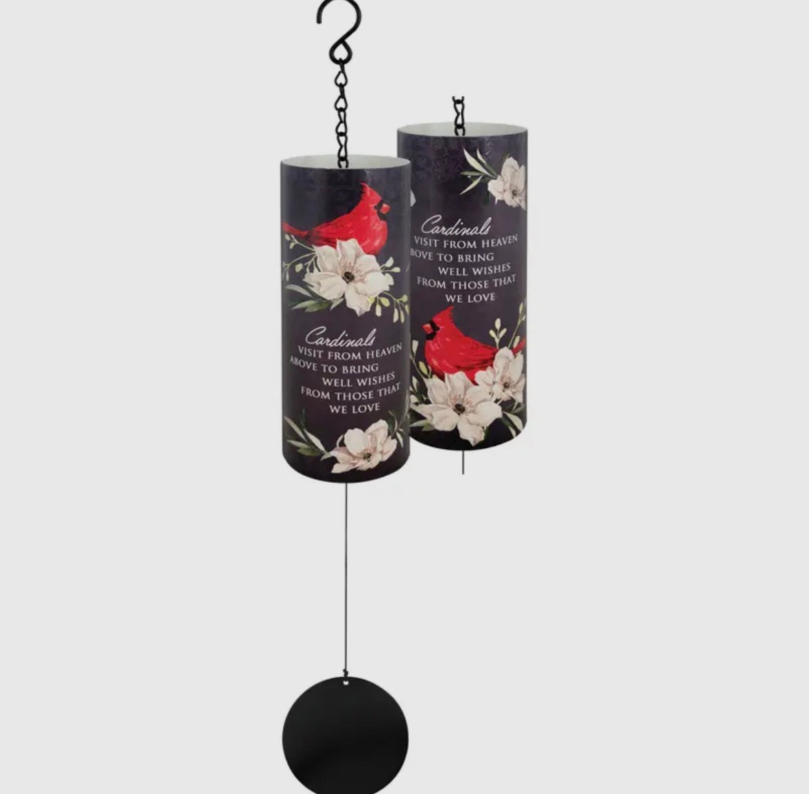 Carson Home Accents Varnish Cylinder Sonnet Chime-Cardinals