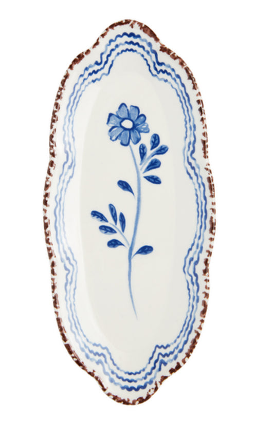 Mudpie Blue Floral Everything Plate