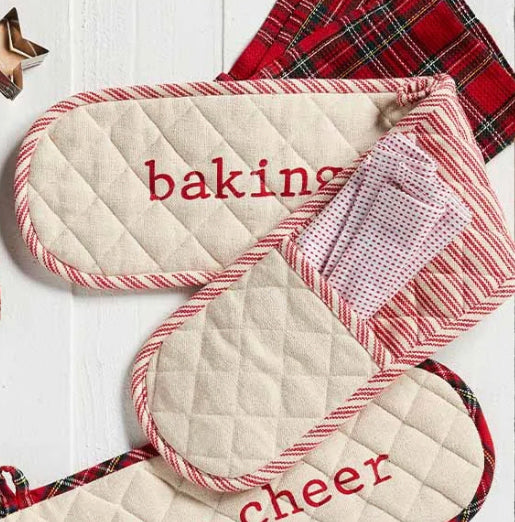 Mudpie Baking Spirits Double Oven Mitt and Towel Set