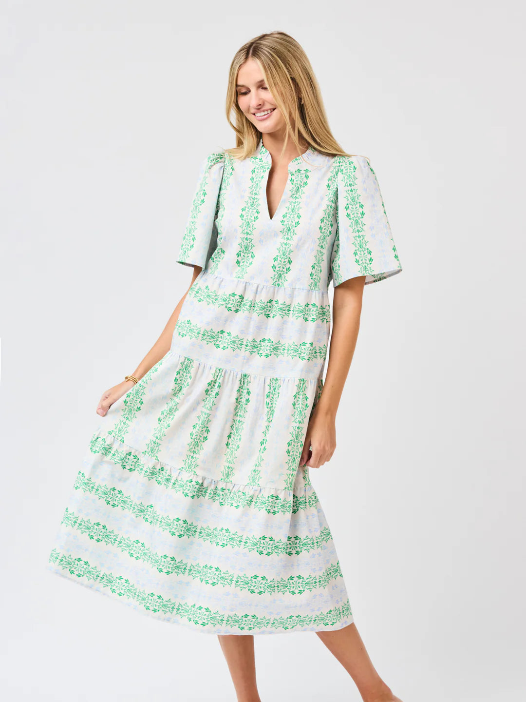Mary Square Ivy Dress-Heirloom Vine Green