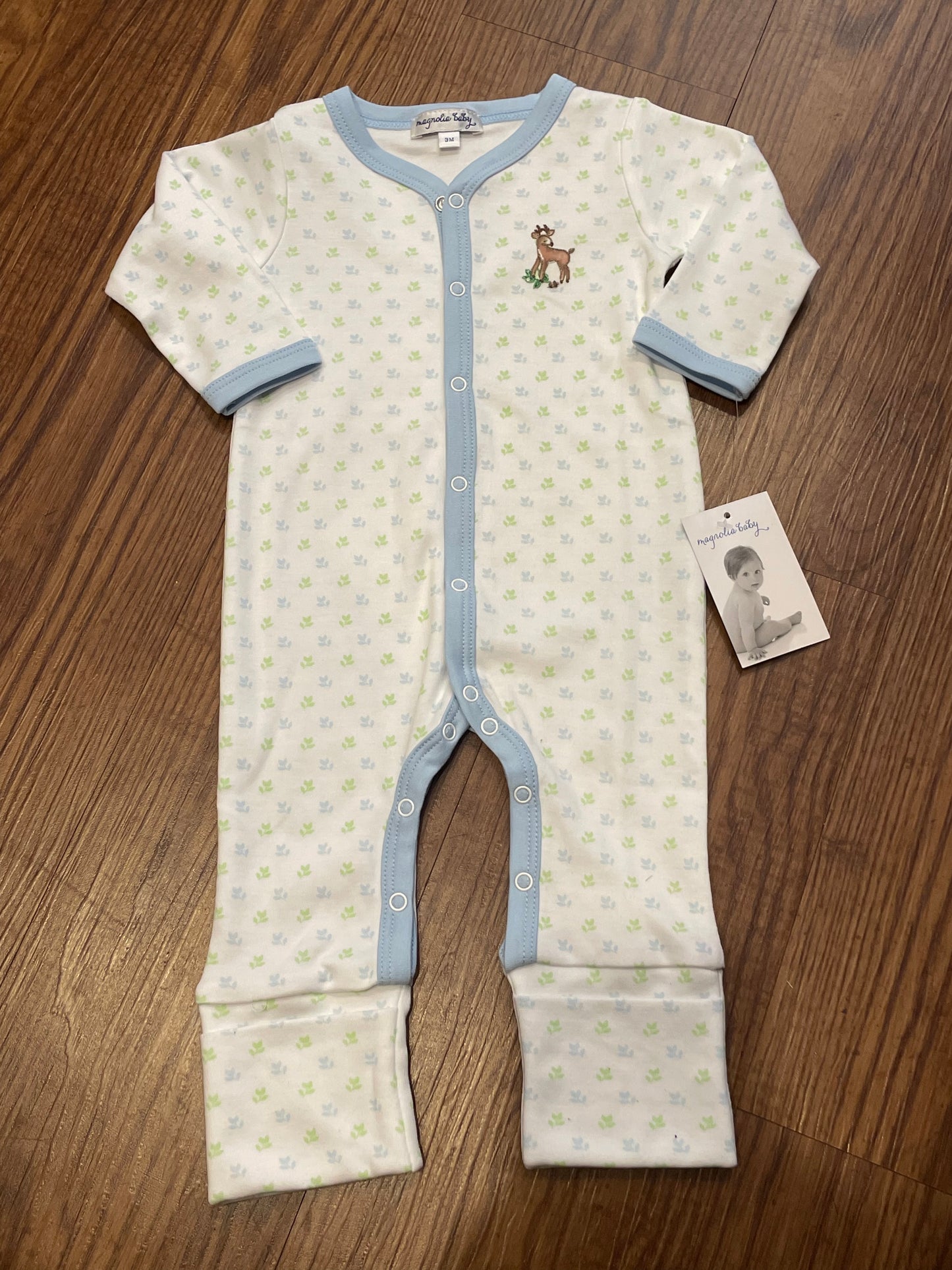 Magnolia Baby Embroidered Baby Buck Playsuit (3M)