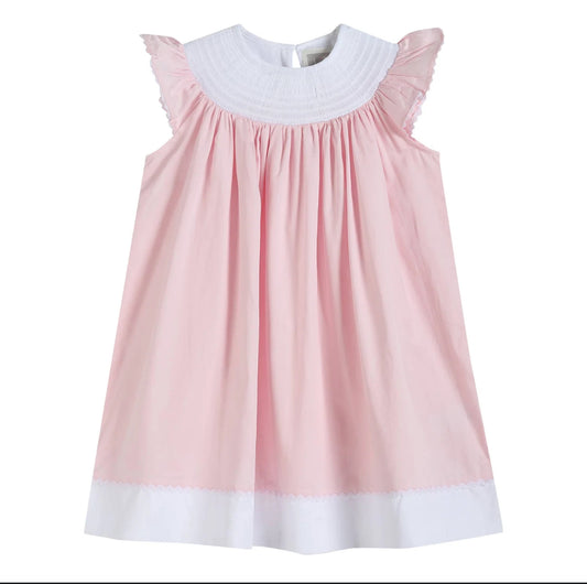 Lil Cactus Pink & White Smocked Dress