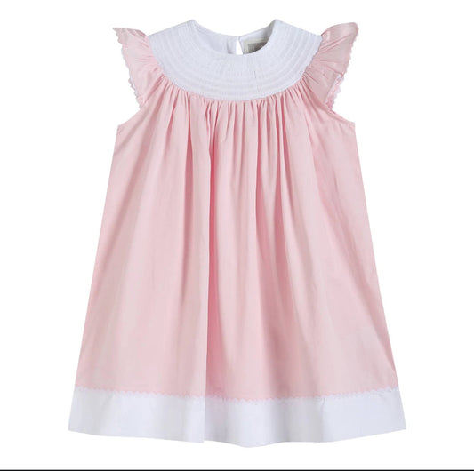 Lil Cactus Pink & White Smocked Dress (12-18 months)