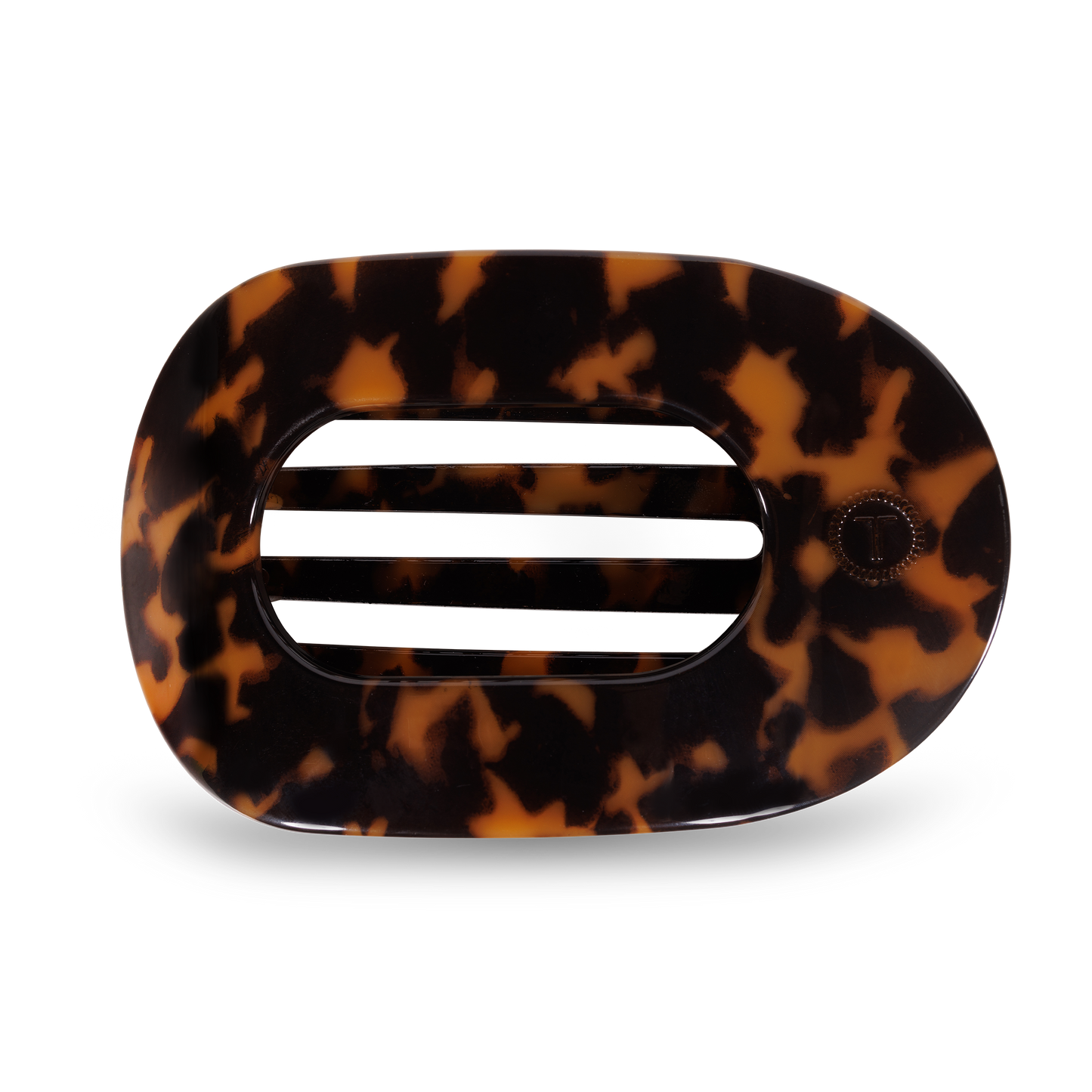 Teleties Large Round Flat Hair Clip-Tortoise