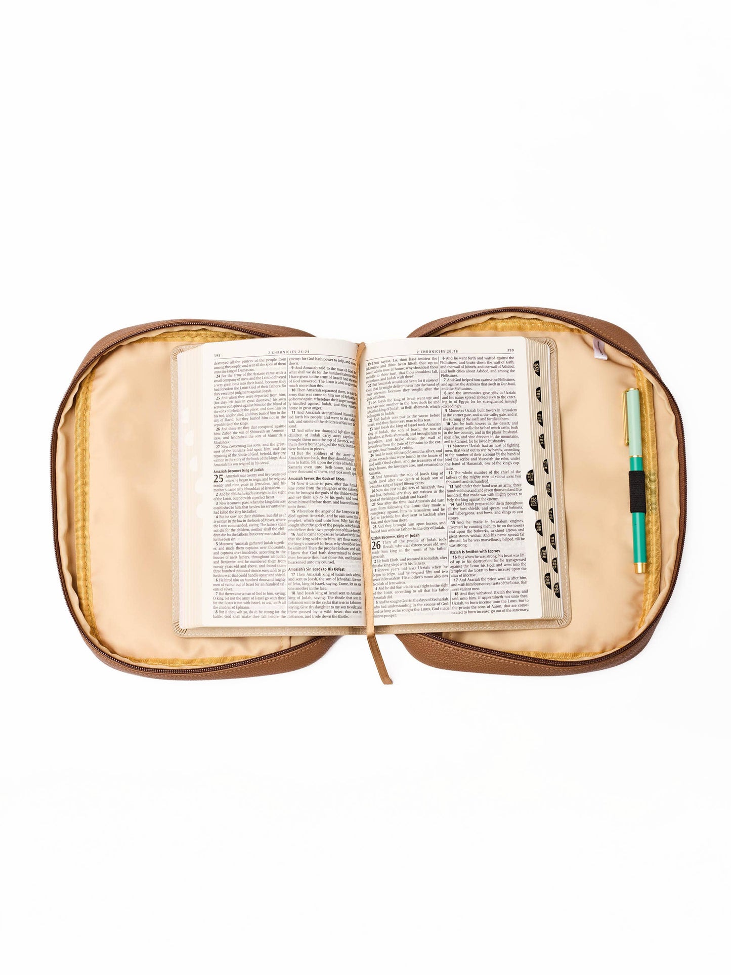 Mary Square Bible Cover-Camel