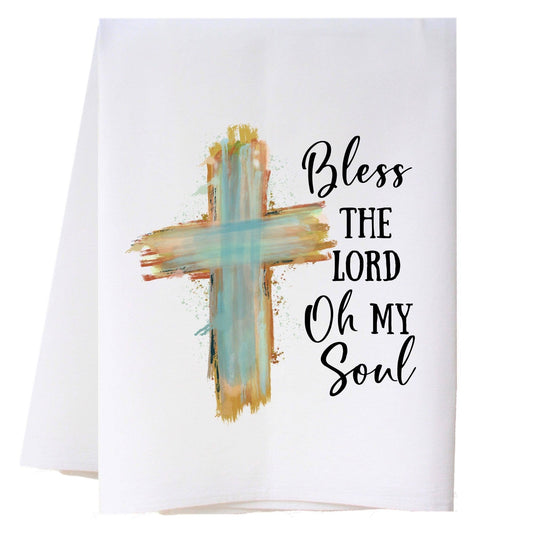 Cora & Pate Kitchen Towel-Bless The Lord Cross