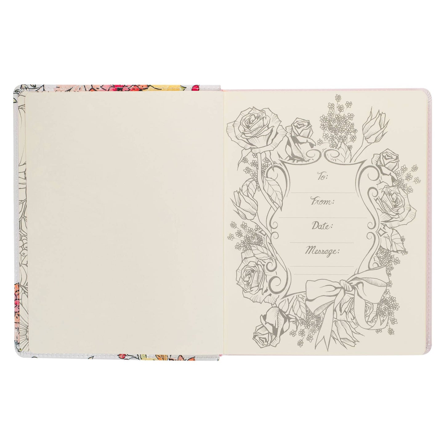 Christian Art Gifts KJV My Creative Bible-Faux Leather, White Floral Printed
