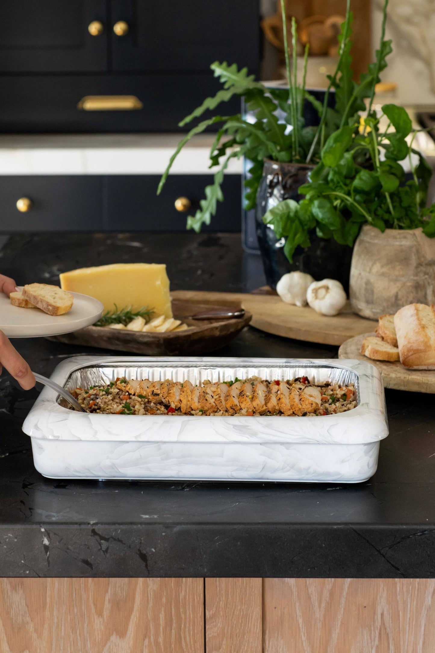 Fancy Panz Cake Pan Set with Spoon-Marble