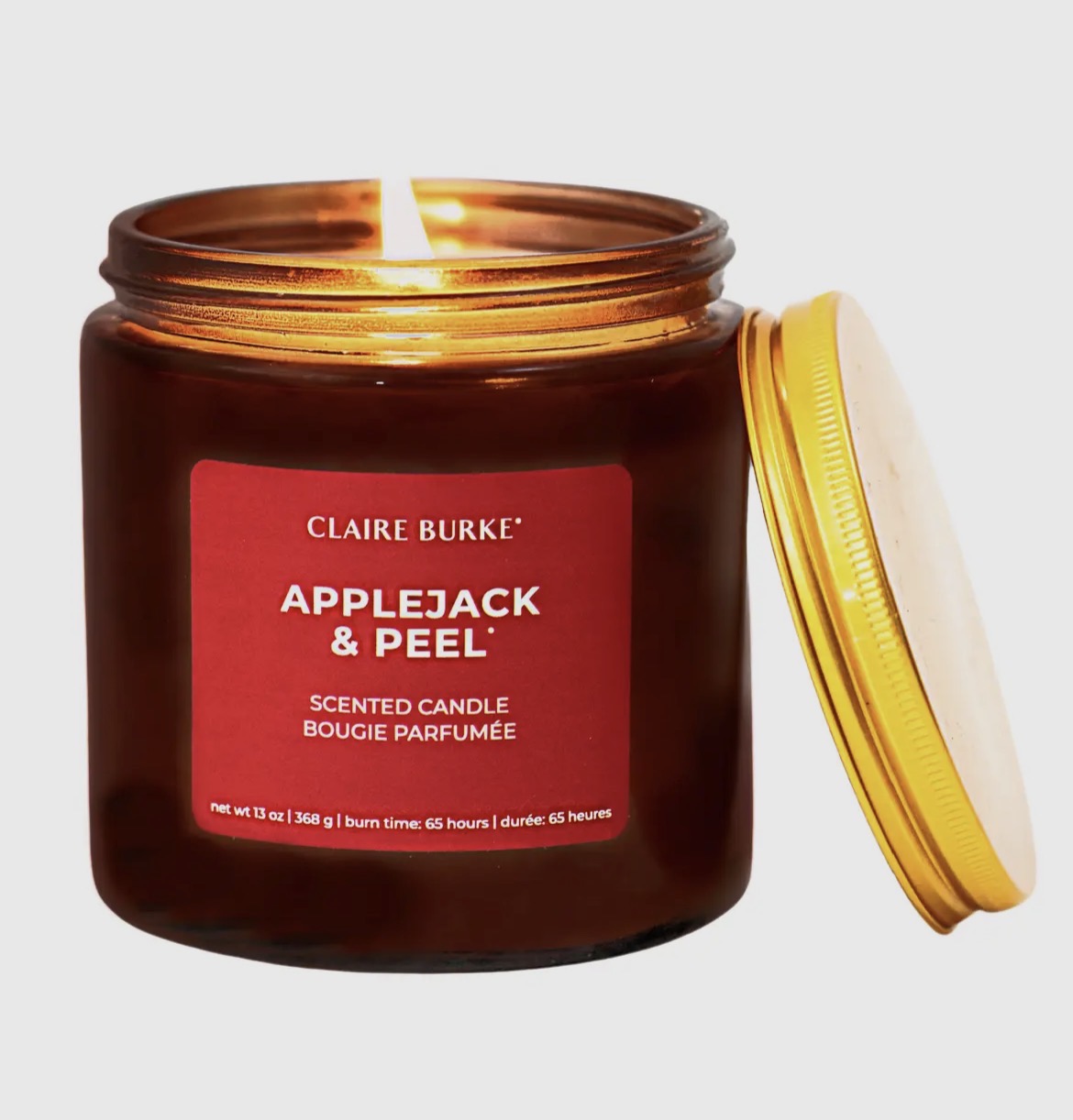 Claire Burke Amber Glass Filled Candle-Applejack & Peel