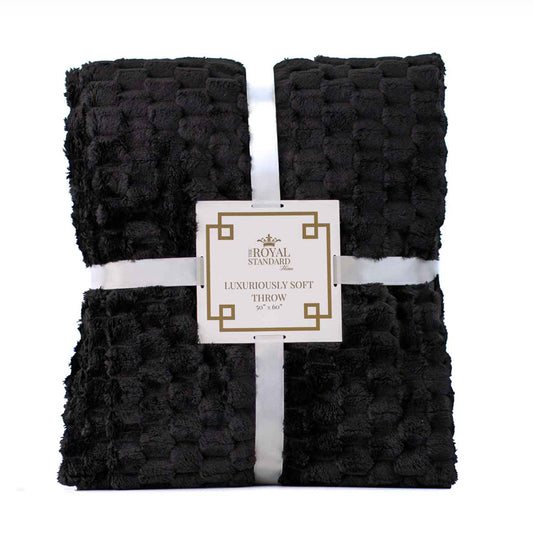 The Royal Standard Honeycomb Luxury Throw in Black