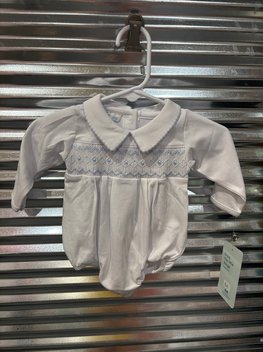 Magnolia Baby Landon’s Smocked Collared Long Sleeve Boy Bubble-Light Blue (9 months)