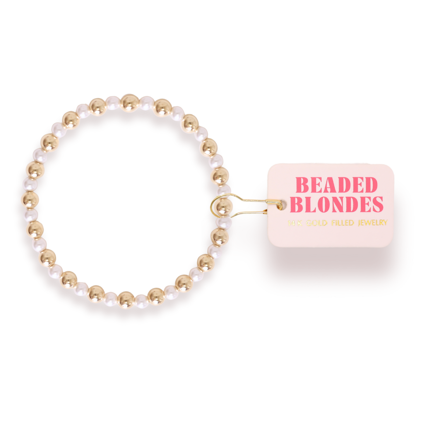 Beaded Blondes Anna Pearl Bracelet in Gold-Standard