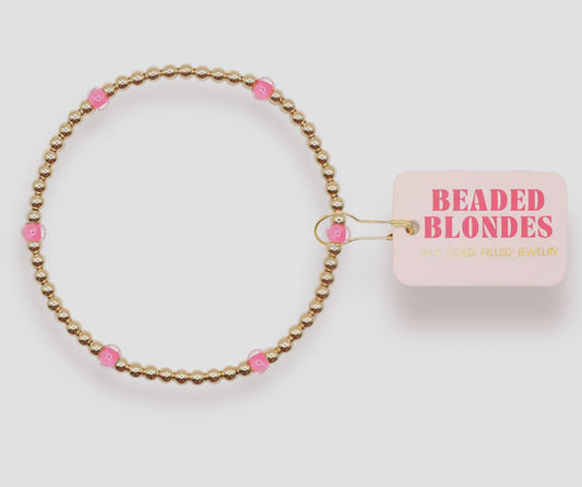 Beaded Blondes Hot Pink Poppi Bracelet-Petite
