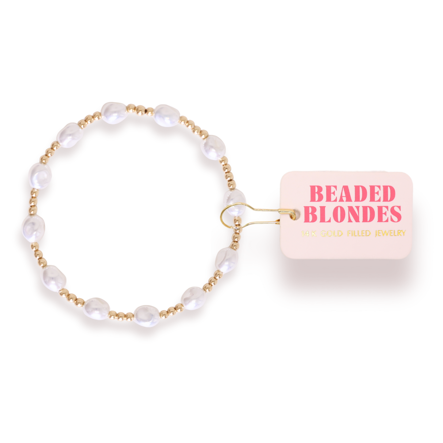 Beaded Blondes Bri Pearl Bracelet in Gold-Standard