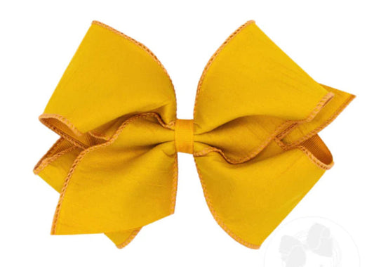 Wee Ones King Dupioni Silk And Crosgrain Overlay Bow-Special Gold