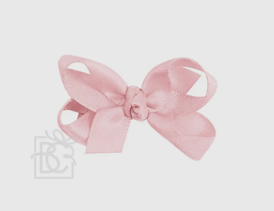 Beyond Creations Satin Pink Bow On Clip