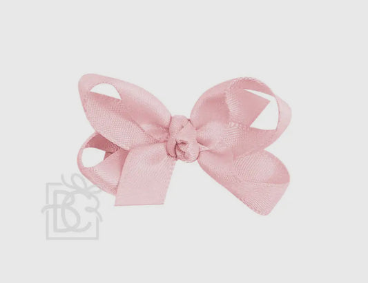 Beyond Creations Satin Pink Bow On Clip