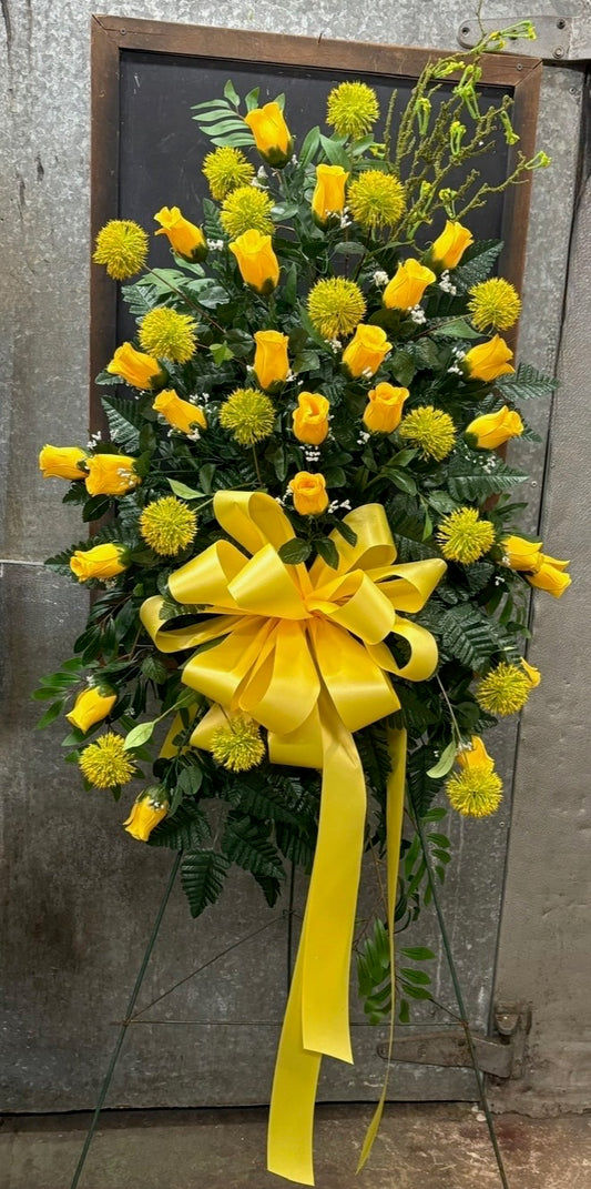 Yellow Rose Silk Spray