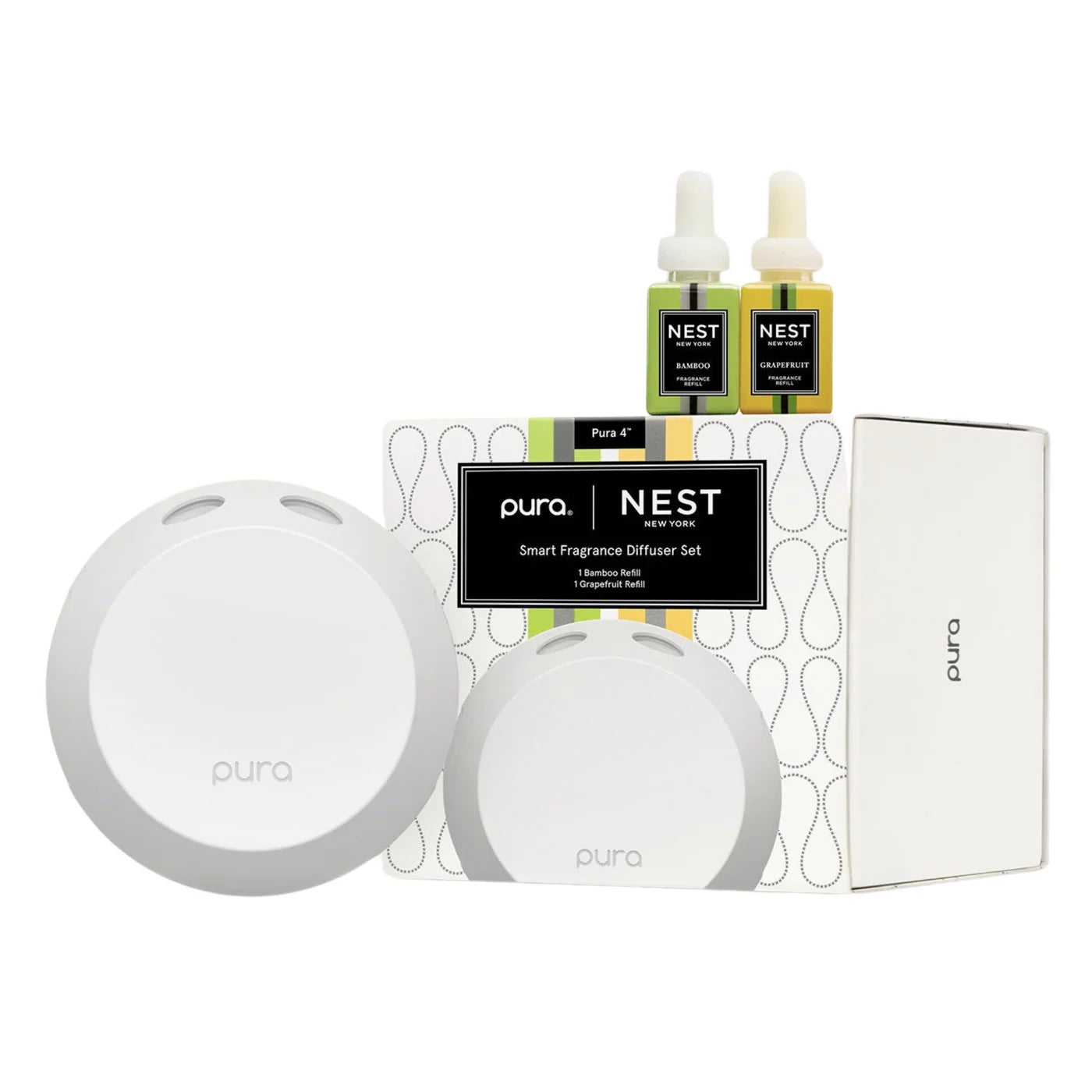 NEST x Pura 4 Smart Fragrance Diffuser Set-Bamboo & Grapefruit