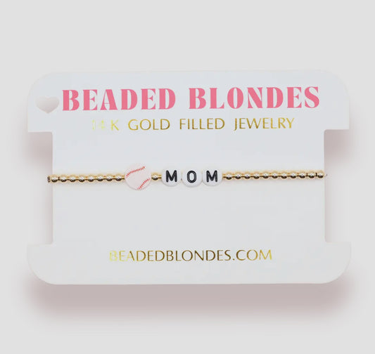 Beaded Blondes Baseball Mom Bracelet-Standard