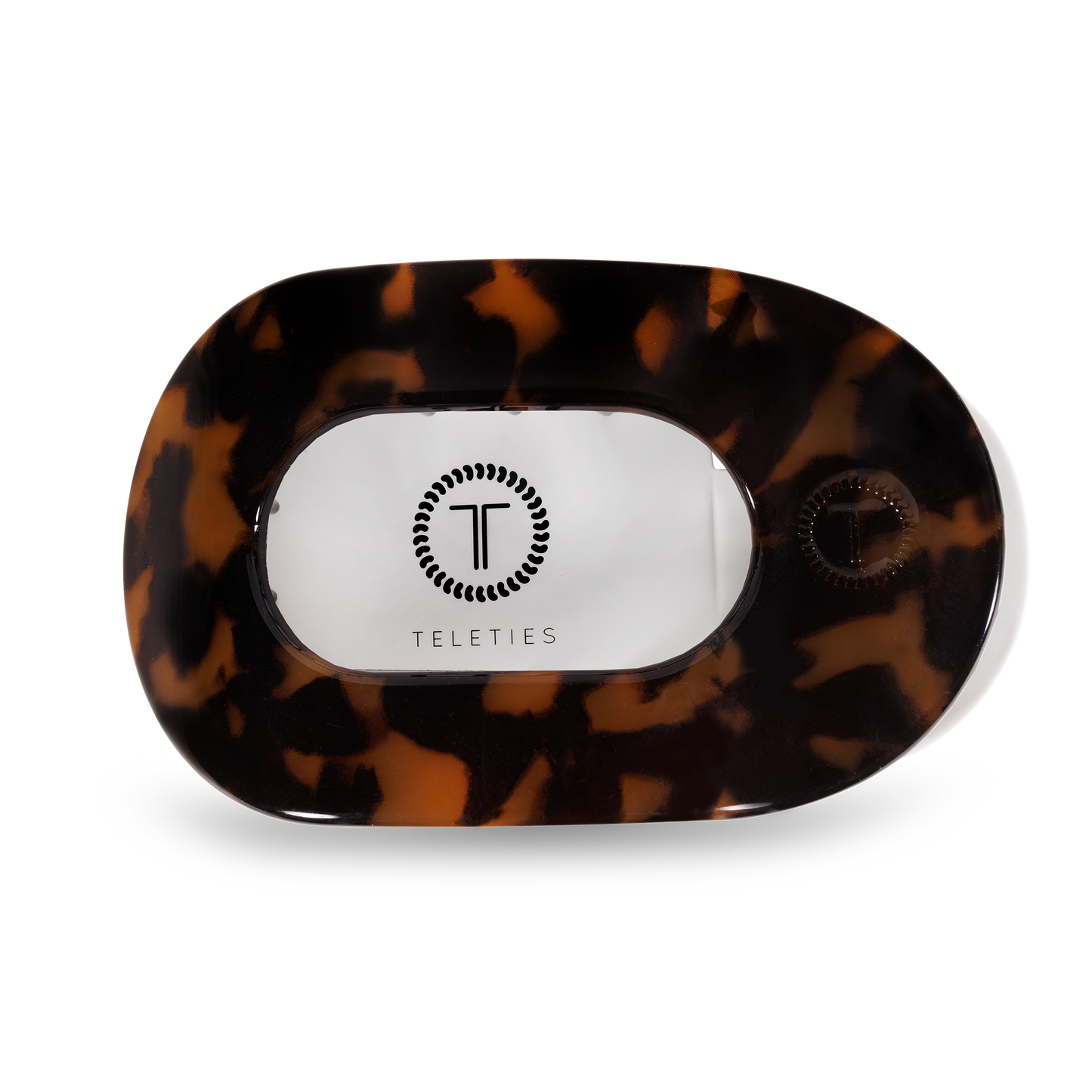 Teleties Large Round Flat Hair Clip-Tortoise