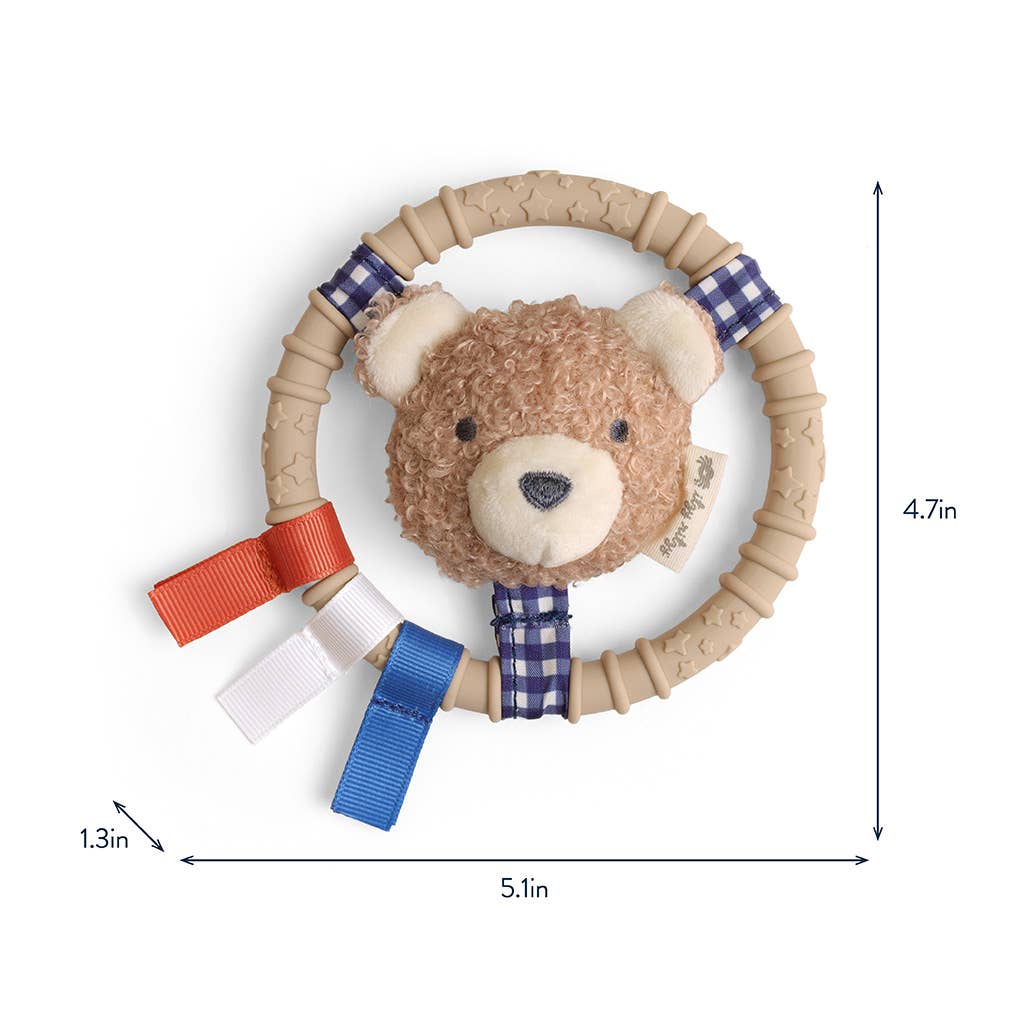 Itzy Ritzy Ring Pal-Taupe Bear