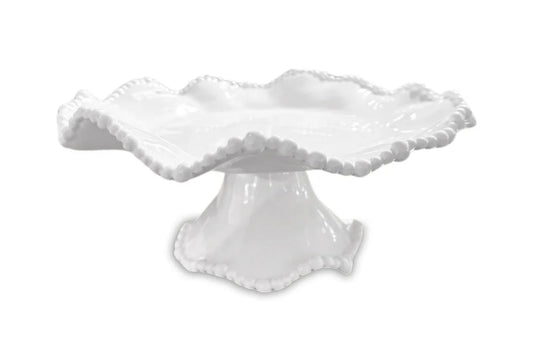 Beatriz Ball Small VIDA Alegria Pedestal Cake Plate-White