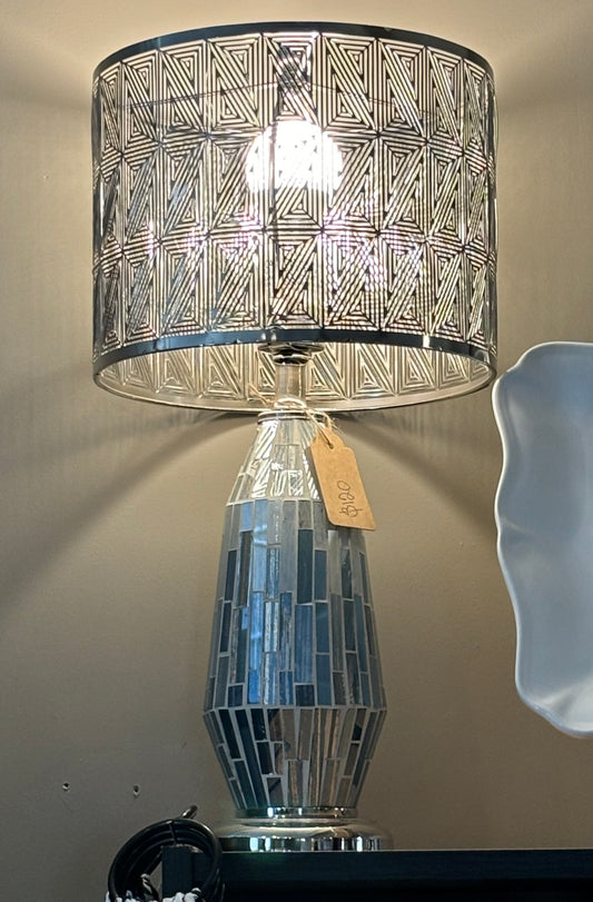 Mirrored Lamp with Retro Shade