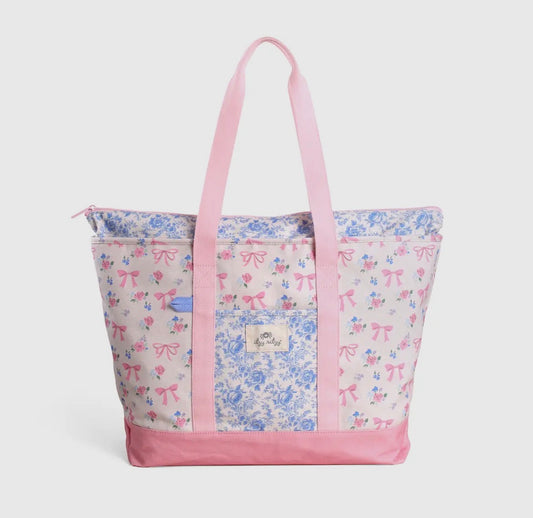 Itzy Ritzy Itzy Explorer Canvas Tote Bag-Ribbons + Roses