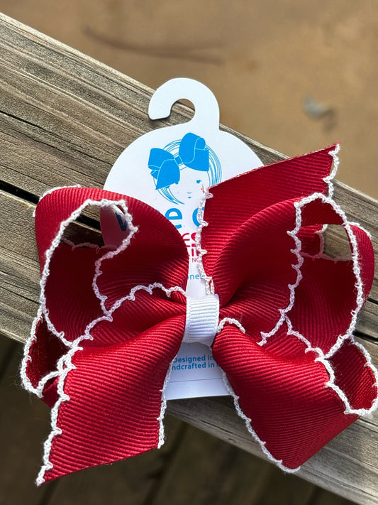 Wee Ones Crimson & White Bow