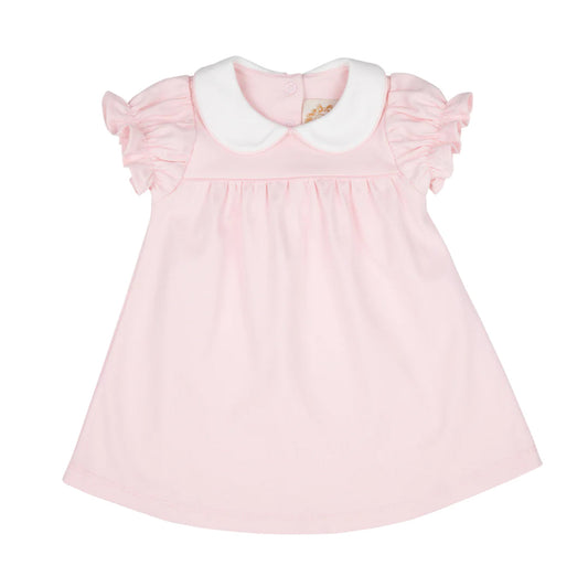 Beaufort Bonnet Holly Day Dress-Palm Beach Pink With Worth Avenue White (12-18 months)