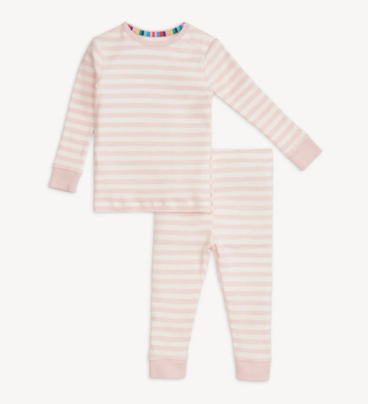 Magnetic Me Pink Stripe Organic Cotton Magnetic PJ Set
