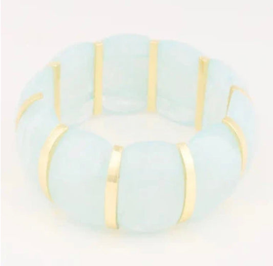 Michelle McDowell Rosemary Sky & Gold Tile Stretch Bracelet