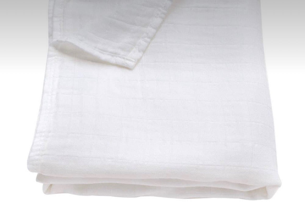 Ali+Oli Muslin Swaddle Blanket-Pure White
