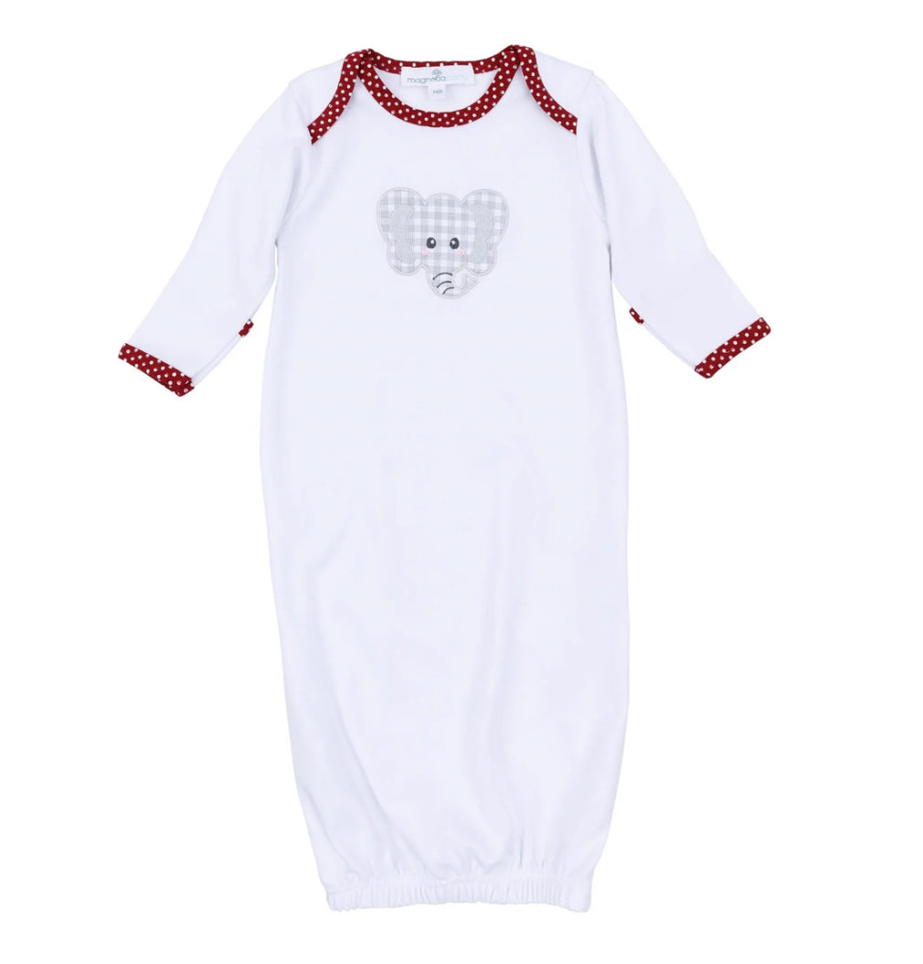 Magnolia Baby Crimson Cutie Applique Lap Gown-Crimson Boy
