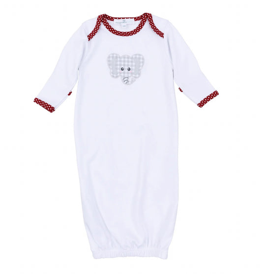 Magnolia Baby Crimson Cutie Applique Lap Gown-Crimson Boy
