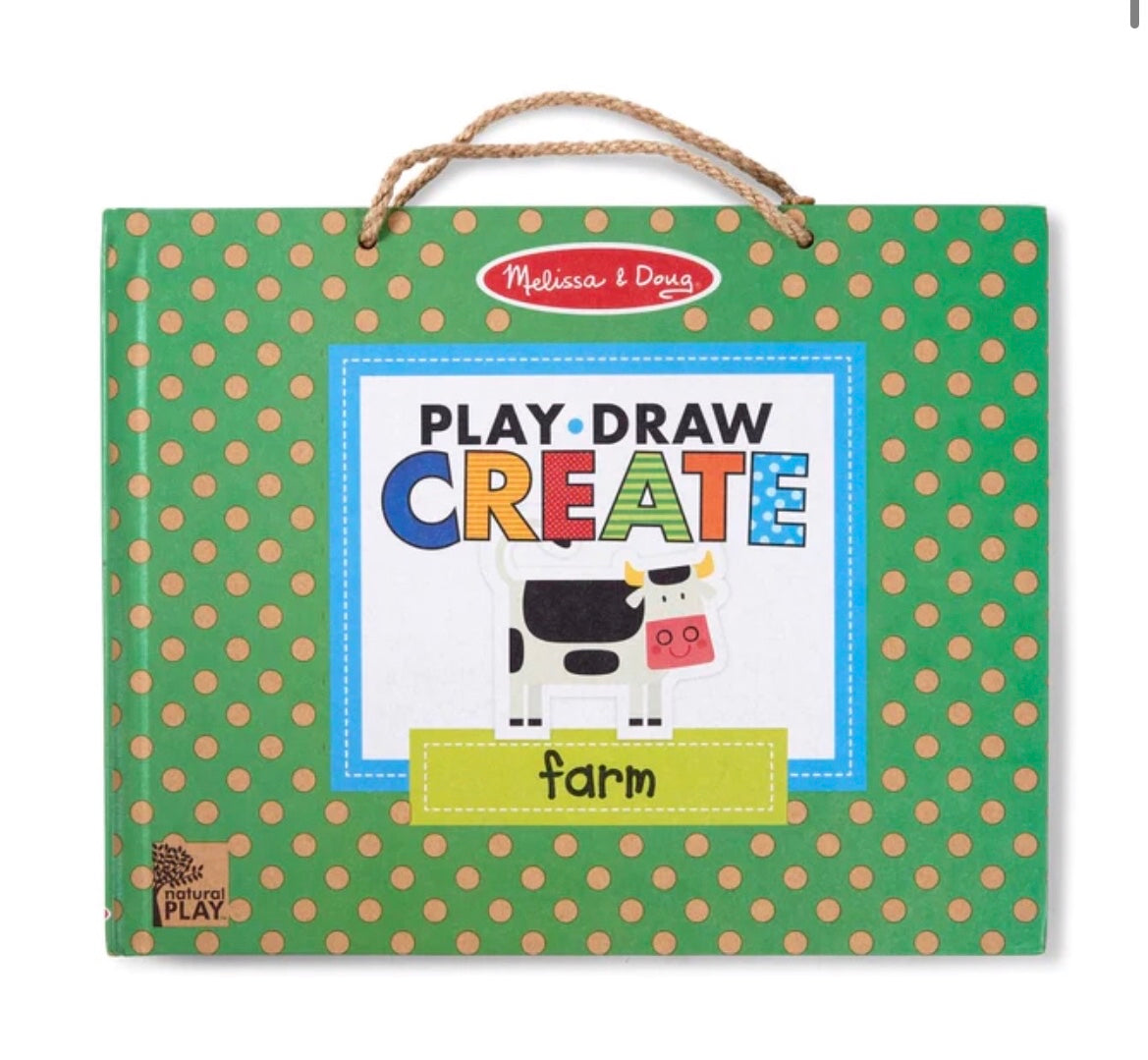 Melissa & Doug Natural Play: Play, Draw, Create Reusable Drawing and Magnet Kit-Farm