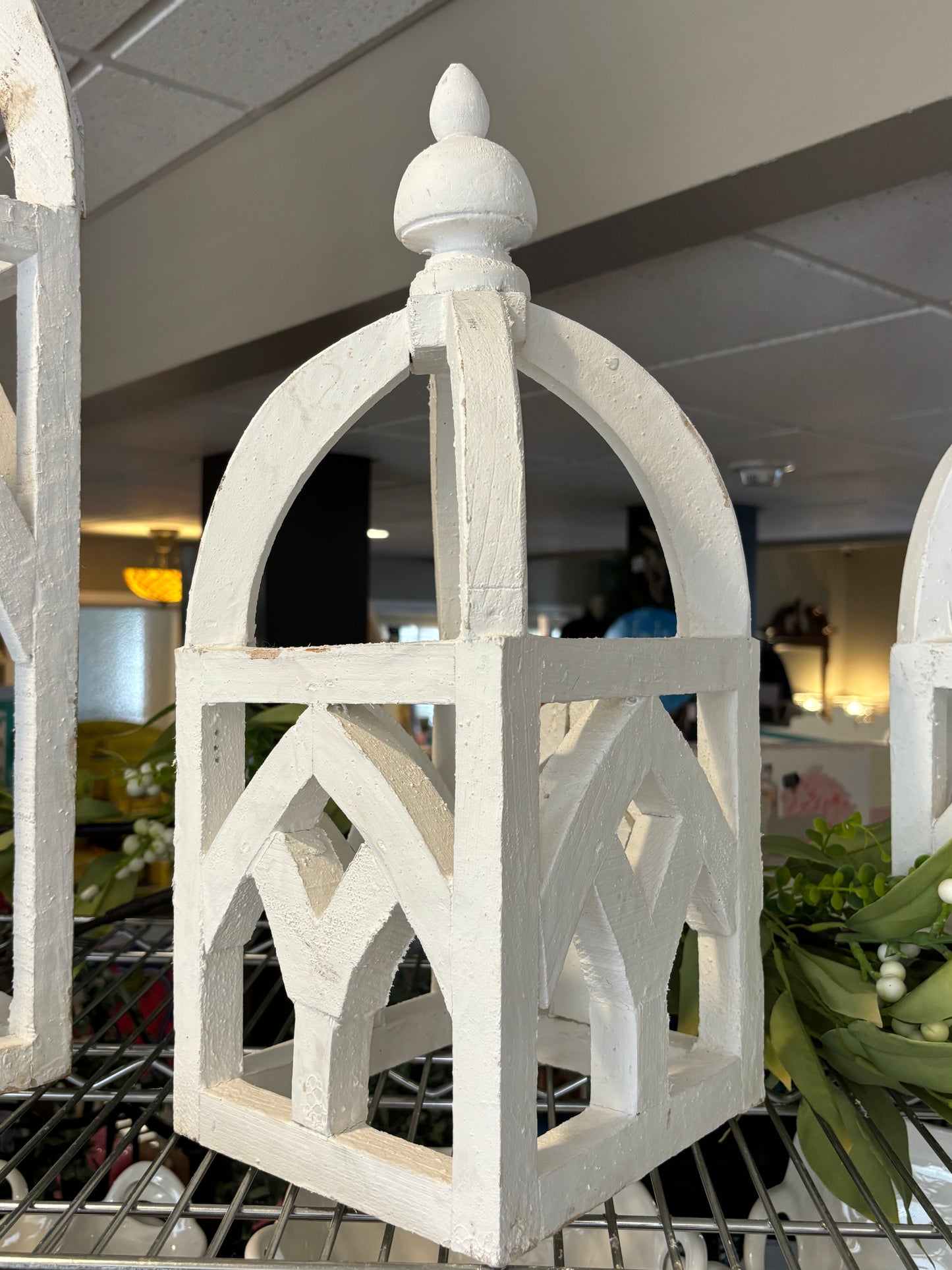 Small White Wooden Lantern