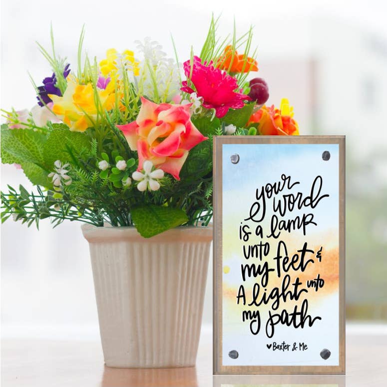 Baxter & Me Your Word is a Lamp Driftwood Happy Block