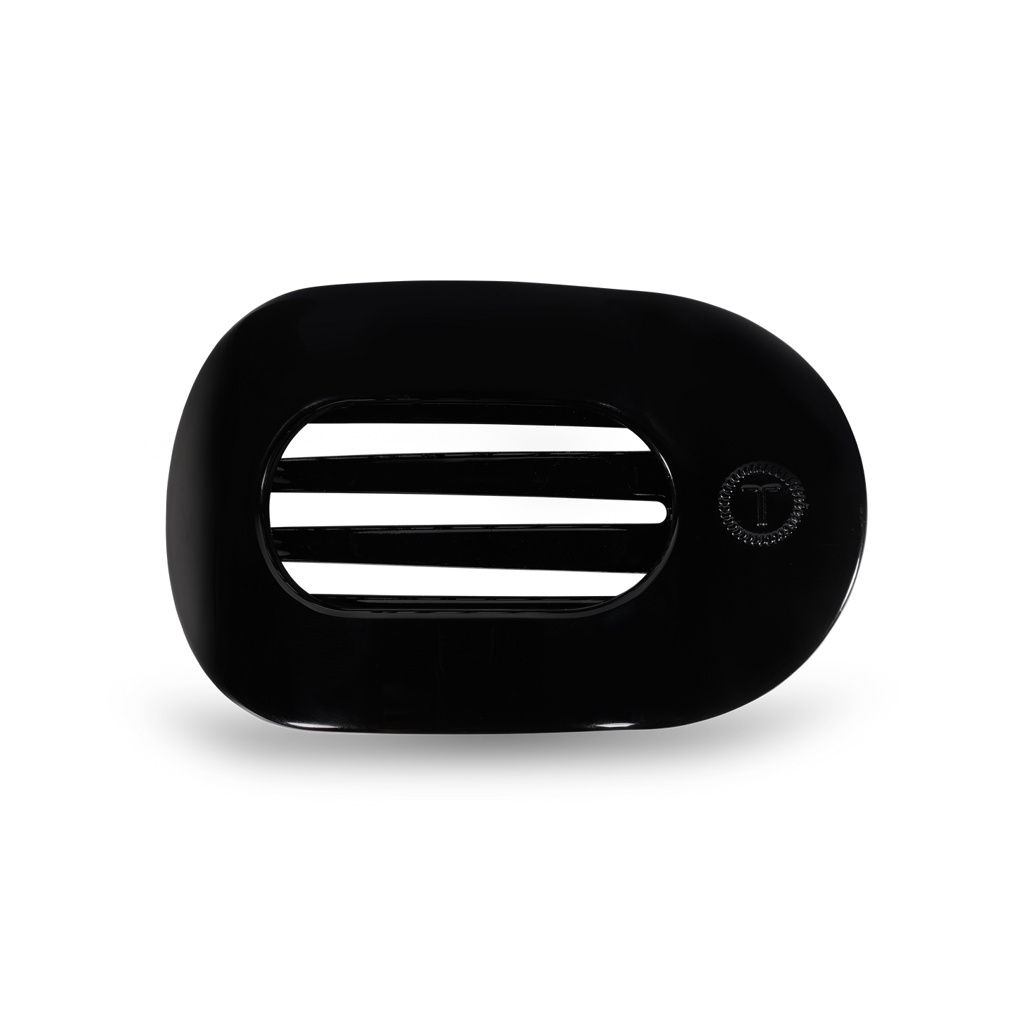 Teleties Medium Round Flat Hair Clip-Jet Black