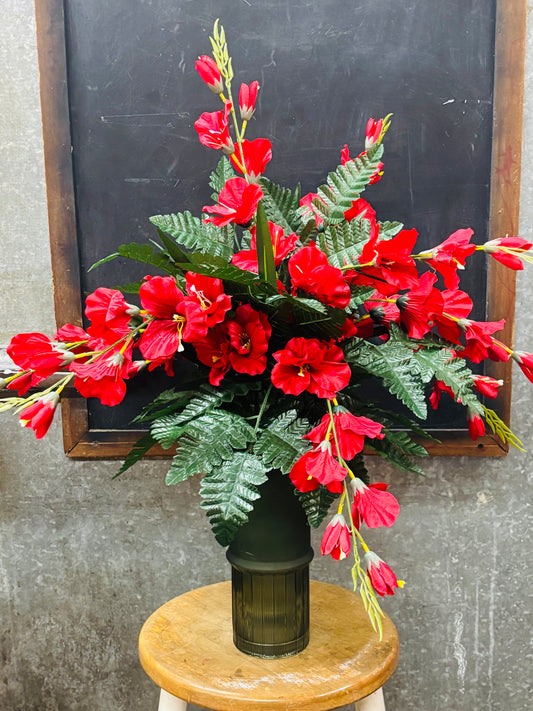 Red Glad Silk Vase Insert