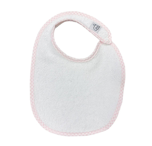 Stork & Loom Pink Gingham Classic Terry Bib