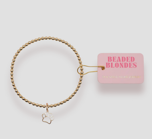 Beaded Blondes Gold Paw Charm Bracelet-Standard