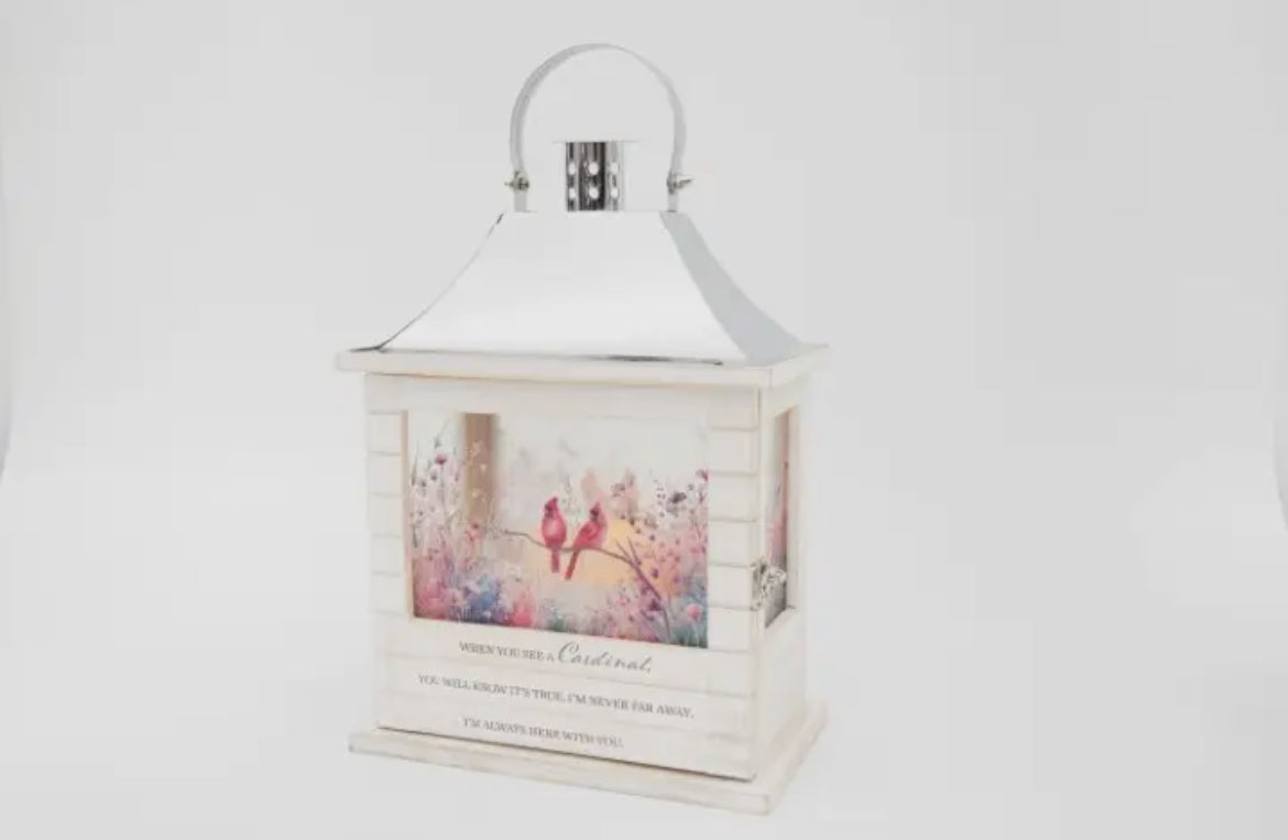 Carson Home Accents Wooden Slat Lantern-Cardinal