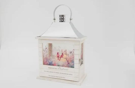 Carson Home Accents Wooden Slat Lantern-Cardinal