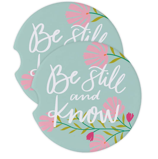 Mary Square Car Coasters (Set of 2)-Be Still And Know
